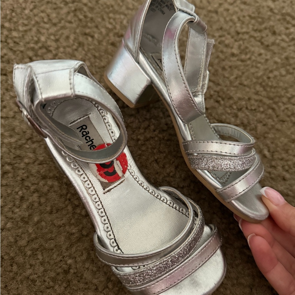 Rachel  Silver Strappy Heels size 8 for kids